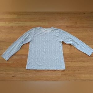 Julia Berolzheimer + Lake Light Blue Pima Cotton Long Sleeve Top Medium